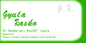 gyula rasko business card